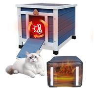 Feral Kitty Shelter Niche pour chat d'extérieur avec doublure isolée pour l'hiver, imperméable, clapier pour lapin, chat