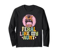 Feral Like My Aunt Funny Cute Family Neveu Nièce Manche Longue