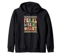 Feral Like My Aunt Funny Cute Family Neveu Nièce Sweat à Capuche