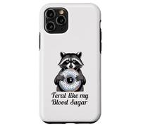 Feral Like My Blood Sugar Cute Raton Laveur Mangeant Donut diabète Coque pour iPhone 11 Pro