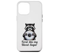 Feral Like My Blood Sugar Cute Raton Laveur Mangeant Donut diabète Coque pour iPhone 12 Pro Max