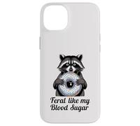 Feral Like My Blood Sugar Cute Raton Laveur Mangeant Donut diabète Coque pour iPhone 14 Plus