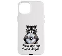 Feral Like My Blood Sugar Cute Raton Laveur Mangeant Donut diabète Coque pour iPhone 15 Plus