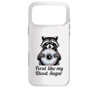 Feral Like My Blood Sugar Cute Raton Laveur Mangeant Donut diabète Coque pour iPhone 17 Pro Max