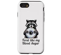 Feral Like My Blood Sugar Cute Raton Laveur Mangeant Donut diabète Coque pour iPhone SE (2020) / 7/8