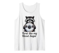 Feral Like My Blood Sugar Cute Raton Laveur Mangeant Donut diabète Débardeur