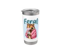 Feral Raccoon Pink Coat Lunettes de soleil Martini Bubblegum Gobelet isotherme en acier inoxydable double paroi