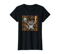 Feral Raccoon, Professeur de première année drôle, est de Retour à l'école T-Shirt Graphique avec Valeur, Femme, Noir, S