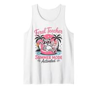 Feral Teacher Summer Beak Mode Activé Funny End of School Débardeur