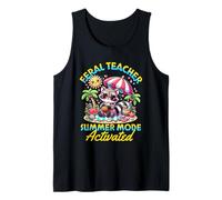 Feral Teacher Summer Beak Mode Activé Funny End of School Débardeur