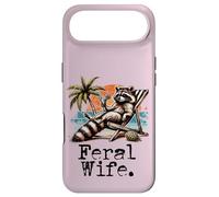 Feral Wife Adorable Raton Laveur Relaxant sur Une Chaise de Plage Coque pour iPhone Air