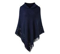Ferand Chic Poncho Cape à Capuche en Crochet Chaud pour l' Automne Hiver Femme