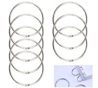 FERCAISH Lot de 10 anneaux de reliure en métal - Feuilles en vrac - Pour le bricolage - Pour album de scrapbooking - Taille : 65 mm - Argenté