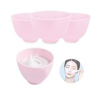 FERCAISH Lot de 4 bols mélangeurs en silicone pour masque facial - Passe au micro-ondes - Outil de beauté pour la maison et le salon (rose)