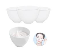 FERCAISH Lot de 4 bols mélangeurs en silicone pour masque facial - Passe au micro-ondes - Outil de beauté pour salon de beauté - Blanc