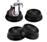 FERCAISH Lot de 4 Patins antidérapants en Caoutchouc pour roulettes de Meubles, Protections de Sol Rondes à Forte adhérence pour Roues de Berceau, Pieds de Table de Meubles (Noir)