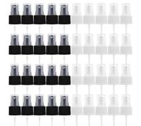 FERCAISH Lot de 40 vaporisateurs 24/410 avec couvercle, noir et blanc, plastique, réutilisable, brumisateur pulvérisateur, parfait pour le parfum, les huiles essentielles, les sprays pour cheveux et
