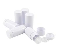 FERCAISH Lot de 6 flacons de déodorant rechargeables - Tube rond vide - Déodorant Twist Up en plastique - 30 ml - Pour rouge à lèvres DIY - Chapstick et déodorant - Blanc