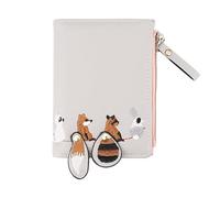 FERCAISH Lot de 6 porte-cartes à fermeture éclair pour changer les animaux - En cuir synthétique - Avec bracelet - Cadeaux pour filles - Shopping - Voyage - Fête d'anniversaire, gris, 12*9*1 cm,