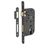 FERCO by THIRARD - Boitier de serrure encastrable à cylindre pour porte d'entrée, axe 50mm, bouts ronds, noir