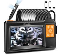 Ferdiiz Camera Endoscopique 33FT/10M Double Objectif, 1080P HD Ecran IPS 4,3 Pouces Camera Inspection Canalisation avec 8+2 Lumières LED, IP67 Étanche, 2600mAh, Idéal pour Mécanique Auto, Plomberie