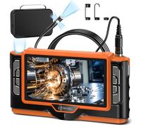 Ferdiiz Camera Endoscopique Écran 7 Pouces Triple Objectif, Camera Inspection Canalisation HD 1920P IP68 Étanche, 8+2 Ajustable LED, pour Inspection Automobile/Plomberie/Mécanique (16,4FT/5M)
