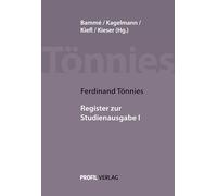 Ferdinand Tönnies: Register zur Studienausgabe I