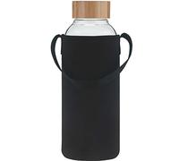 Ferexer Bouteille d'eau en Verre Borosilicate de Sport de 1.5 Litre avec Couvercle en Bambou et Manchon en Néoprène 1500 ML / 1.5 L