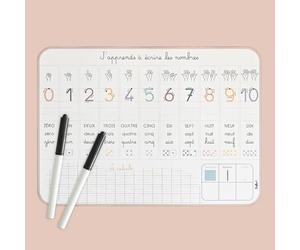 FERFLEX - Ardoise magnétique éducative - "J'apprends à écrire les nombres" - Ardoise effacable - Souple et réutilisable