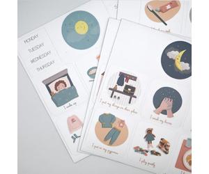 FERFLEX - Educational Magnetic Game for Children - My Little Rituals - Morning and Evening ENG - Usable on All Magnetic Surfaces - 36 Magnets