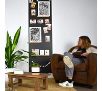 FERFLEX - Kit papier peint magnétique classique - Version Adhésif Permanent - Ardoise effacable - Deco murale - 8 aimants argentés inclus - 2mx60cm