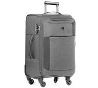 FERGÉ Bagage Cabine 4 Roues Extensible Saint-Tropez | Bagage à Main Trolley 4 roulettes 360 degrés | Valise de Cabine Douce en Toile Gris