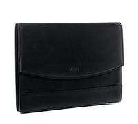 FERGÉ Porte-Documents DIN A5 Todd Cuir véritable | Pochette classeur Noir | conférencier Fait à la Main