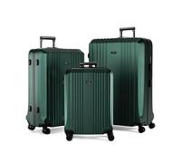 FERGÉ Set 3 valises Rigide léger Serrure TSA Cannes | Lot de 3 - Trolley Voyage | Ensemble de Bagages Vert