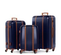 FERGÉ Set de 3 valises rigides à 4 roulettes Milano | Lot de 3 - Trolley Voyage | Ensemble de Bagages Bleu