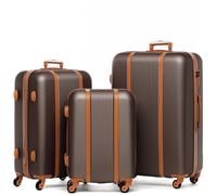 FERGÉ Set de 3 valises rigides à 4 roulettes Milano | Lot de 3 - Trolley Voyage | Ensemble de Bagages Marron