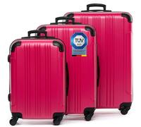 FERGÉ Set de 3 valises rigides à 4 roulettes QUÉBEC | Lot de 3 - Trolley Voyage | Ensemble de Bagages Rose