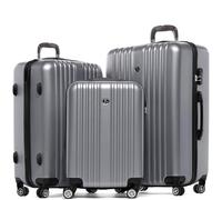 FERGÉ Set de 3 valises rigides à 4 roulettes Toulouse | Lot de 3 - Trolley Voyage | Ensemble de Bagages Argenté