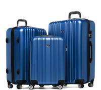 FERGÉ Set de 3 valises rigides à 4 roulettes Toulouse | Lot de 3 - Trolley Voyage | Ensemble de Bagages Bleu
