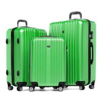 FERGÉ Set de 3 valises rigides à 4 roulettes Toulouse | Lot de 3 - Trolley Voyage | Ensemble de Bagages Vert