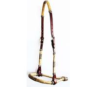 FERGRELM Horse Western Core Bosal Hackamore BITLESS Bridle Headstall Mecate 27902