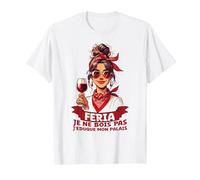 Féria Femme Bayonne Dax Basque Humour Apéro Alcool et fête T-Shirt, Homme, Blanc, 3XL
