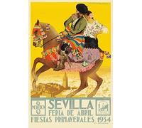 ™ Feria Sevilla / Seville 1934 Rcxm - Poster HQ 60x90cm d'une Affiche Vintage/Ancienne/Rétro