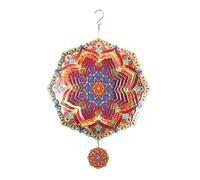 Feriany 1 PCS Mandala Wind Spinner Luxury Art Garden Hanging Décoration d'extérieur en acier inoxydable