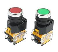 Feriany 2 pièces 22mm Mount 10A 380V DPST Rouge Vert Momentaire Bouton Poussoir Commutateur
