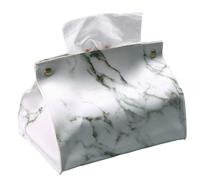 Feriany Boîte à mouchoirs en cuir PVC avec motif marbré - Boîte à mouchoirs en papier - Boîte à cosmétiques - Organiseur de sac - A 19 x 13 x 13 cm