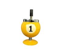 Feriany Cendrier en forme de boule de billard, cendrier portable en métal pour de piscine, cendrier de billard, jaune 1
