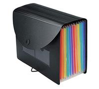 Feriany Classeur extensible à 12 poches - Boîte de classement A4 accordéon pour factures/documents/reçus avec onglets colorés