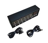 Feriany Commutateur USB 6 voies Hub USB Contrôleur de bureau Commande vocale Interrupteur rétro Ornements avec écran OLED Lumière RVB