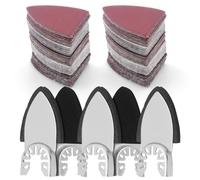 Feriany Kit de 130 patins de ponçage oscillants, 5 patins de ponçage pour doigts et 125 pièces de papier abrasif pour outils multifonctions